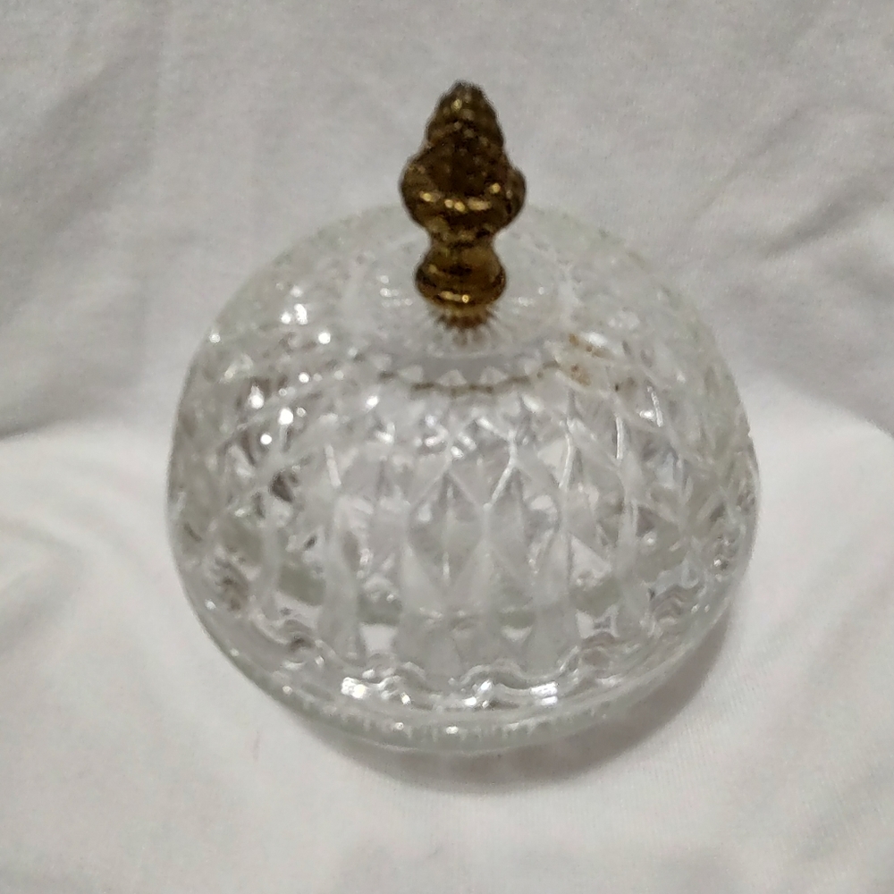 Vtg Candy Dish Indiana Glass Acorn Finial